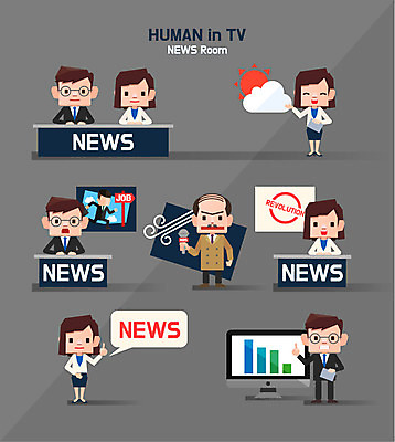 전신 캐릭터 여자 남자 말풍선 일러스트 그래프 여러명 상반신 성인 세트 기자 뉴스 아나운서 방송 기상캐스터 폴리곤 뉴스룸 일러캐릭터 AI파일 직업 다수 사람 파일형식 벡터