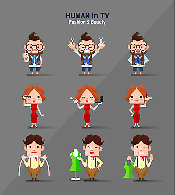 전신 캐릭터 옷 여자 패션 남자 일러스트 가위 줄자 여러명 성인 세트 화장 뷰티 화장품 디자이너 미용사 패션디자이너 방송 메이크업아티스트 폴리곤 일러캐릭터 AI파일 직업 다수 문구용품 자 사람 파일형식 벡터