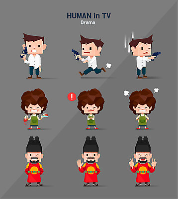 전신 캐릭터 여자 남자 일러스트 김치 여러명 성인 세트 총 왕 주부 방송 드라마 역할 폴리곤 형사 일러캐릭터 AI파일 무기 한식 다수 사람 경찰 파일형식 벡터