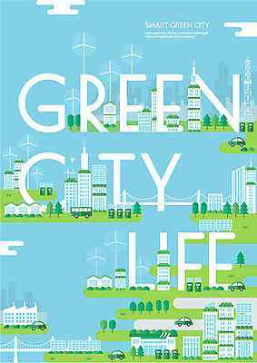 일러스트 빌딩 타이포그라피 사람없음 도시 그린에너지 풍력에너지 친환경 전기자동차 가교 그린시티 국내일러스트 AI파일 문자 건축물 자동차 건물 환경 에너지 파일형식 벡터 그린뉴딜
