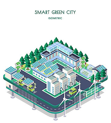 나무 도로 일러스트 빌딩 사람없음 도시 그린에너지 풍력에너지 친환경 태양에너지 집열판 비닐하우스 아이소메트릭 전기자동차 그린시티 국내일러스트 AI파일 식물 길 농업 교통시설 자동차 건물 환경 에너지 파일형식 벡터 그린뉴딜