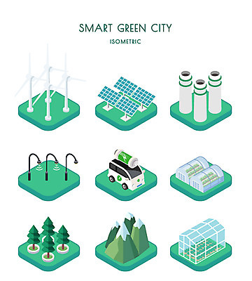 나무 가로등 일러스트 산 사람없음 세트 그린에너지 풍력에너지 친환경 태양에너지 집열판 비닐하우스 아이소메트릭 온실 전기자동차 국내일러스트 AI파일 식물 공공시설 농업 자동차 환경 에너지 파일형식 벡터