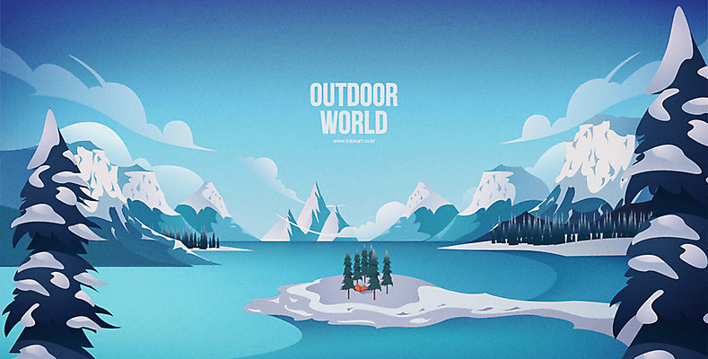 나무 계절 호수 백그라운드 겨울 일러스트 자연 레저 아웃도어 텐트 풍경 사람없음 캠핑 겨울캠프 겨울배경 국내일러스트 AI파일 식물 캠핑도구 생태계 파일형식 벡터