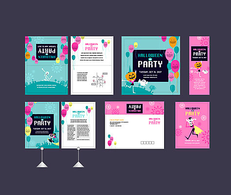 템플릿 배너템플릿 이벤트 사람없음 세트 할로윈 현수막 전단 엽서 초대장 풍선 약도 드라큘라 잭오랜턴 소봉투 행사세트 행사템플릿 AI파일 배너 지도 편지봉투 카드_감사 편지 홍보물 파일형식 벡터