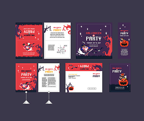 템플릿 배너템플릿 이벤트 사람없음 세트 할로윈 현수막 전단 마녀 엽서 초대장 약도 잭오랜턴 소봉투 행사세트 행사템플릿 AI파일 배너 지도 편지봉투 카드_감사 편지 홍보물 파일형식 벡터