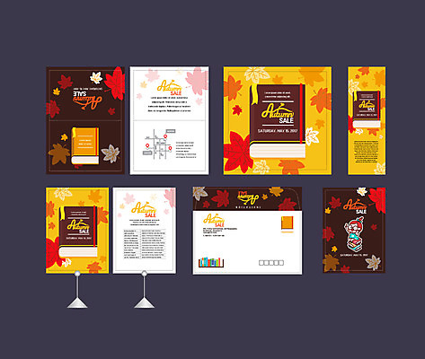 전신 템플릿 배너템플릿 여자 어린이 단풍 한명 이벤트 책 세트 독서 가을 현수막 전단 엽서 초대장 약도 소봉투 행사세트 행사템플릿 AI파일 1 배너 계절 잎 지도 편지봉투 카드_감사 사람 편지 홍보물 파일형식 벡터