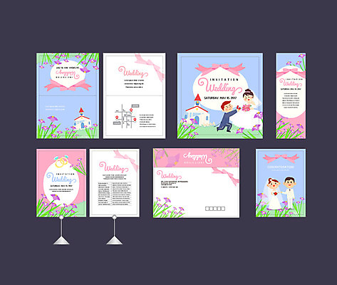 템플릿 배너템플릿 여자 남자 리본 신부 신랑 결혼 이벤트 여러명 성인 세트 현수막 전단 청첩장 엽서 초대장 약도 소봉투 행사세트 행사템플릿 AI파일 배너 다수 지도 편지봉투 카드_감사 사람 편지 홍보물 파일형식 벡터