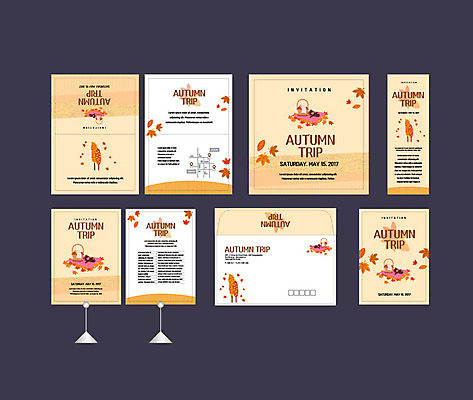 템플릿 배너템플릿 여행 나뭇잎 이벤트 사람없음 세트 소풍 가을 현수막 전단 엽서 초대장 약도 소봉투 행사세트 행사템플릿 AI파일 배너 계절 잎 지도 편지봉투 카드_감사 야외활동 편지 홍보물 파일형식 벡터