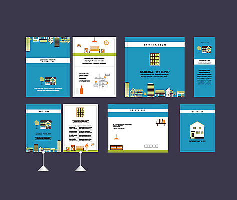 템플릿 배너템플릿 주택 이벤트 사람없음 건물 세트 현수막 전단 엽서 초대장 약도 소봉투 행사세트 행사템플릿 AI파일 건축물 배너 지도 편지봉투 카드_감사 편지 홍보물 파일형식 벡터