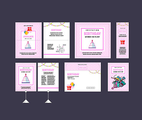 템플릿 배너템플릿 이벤트 사람없음 세트 현수막 생일 생일케이크 전단 엽서 초대장 약도 생일선물 가랜드 소봉투 행사세트 행사템플릿 AI파일 배너 기념일 지도 편지봉투 카드_감사 선물 케이크 편지 파티용품 홍보물 파일형식 벡터