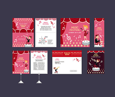 템플릿 배너템플릿 여자 남자 악기 음악 연주 이벤트 여러명 성인 세트 축제 현수막 전단 엽서 초대장 약도 음악축제 소봉투 행사세트 행사템플릿 AI파일 배너 다수 지도 문화예술 편지봉투 카드_감사 사람 편지 홍보물 파일형식 벡터