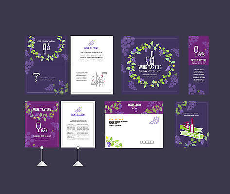 템플릿 배너템플릿 와인잔 포도 이벤트 사람없음 세트 와인 현수막 전단 엽서 초대장 약도 소봉투 행사세트 행사템플릿 AI파일 배너 지도 술잔 과일 편지봉투 카드_감사 주류 편지 홍보물 파일형식 벡터