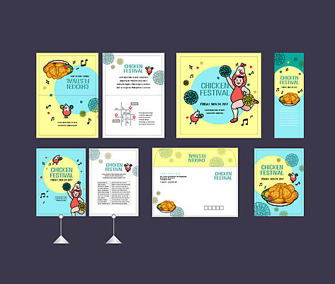 템플릿 배너템플릿 남자 이벤트 성인 두명 세트 축제 치킨 현수막 닭 전단 엽서 초대장 약도 소봉투 행사세트 행사템플릿 AI파일 배너 지도 조류 편지봉투 카드_감사 사람 편지 홍보물 닭고기요리 파일형식 벡터