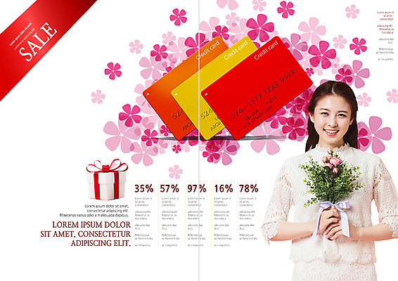 PSD 템플릿 편집 표지디자인 북디자인 출판디자인 여자 내지 리플렛 꽃다발 북커버 한명 웃음 팜플렛 상반신 20대 성인 선물상자 세일 한국인 신용카드 성인여자한명만 이미지템플릿 1 꽃 표정 선물 사람 동양인 청년 금융 상자 여자한명만 성인여자만 파일형식