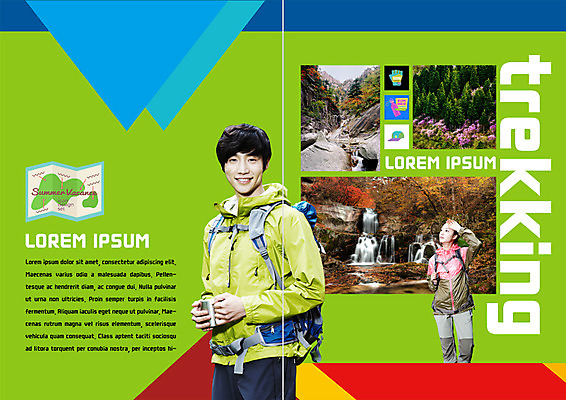 PSD 템플릿 편집 표지디자인 북디자인 출판디자인 여자 남자 내지 리플렛 여행 단풍 북커버 산 웃음 팜플렛 상반신 성인 두명 30대 계곡 트래킹 한국인 등산복 여행지도 성인만 이미지템플릿 옷 잎 지도 레저 표정 사람 동양인 장년 등산 파일형식