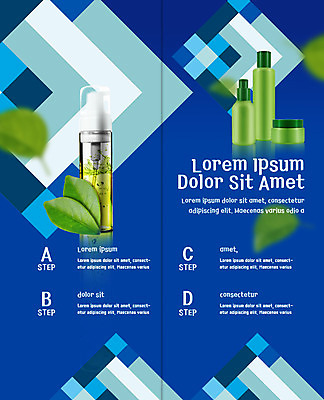 PSD 템플릿 편집 표지디자인 북디자인 출판디자인 내지 리플렛 2단접지 북커버 나뭇잎 팜플렛 사람없음 뷰티 화장품 미스트 이미지템플릿 잎 파일형식