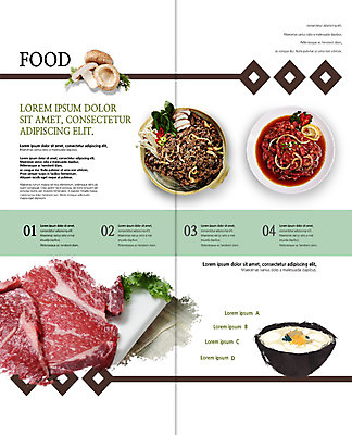 PSD 템플릿 편집 접시 표지디자인 북디자인 출판디자인 내지 한식 음식 리플렛 2단접지 북커버 육류 팜플렛 사람없음 버섯 소고기 떡국 불고기 이미지템플릿 식기 식재료 전통음식 파일형식