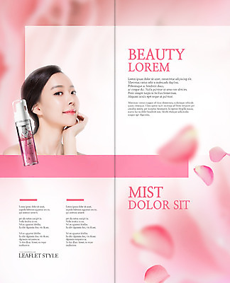 PSD 템플릿 편집 표지디자인 북디자인 출판디자인 여자 꽃잎 내지 리플렛 2단접지 북커버 한명 팜플렛 상반신 20대 성인 뷰티 한국인 미스트 의료성형뷰티 성인여자한명만 이미지템플릿 1 꽃 사람 동양인 청년 화장품 여자한명만 성인여자만 파일형식