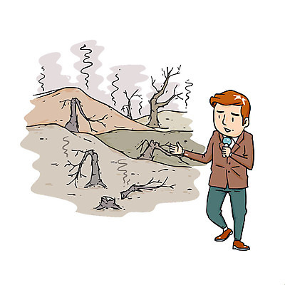 나무 남자 일러스트 한명 성인 기자 뉴스 마이크 가뭄 국내일러스트 AI파일 식물 직업 1 음향기기 날씨 사람 파일형식 벡터