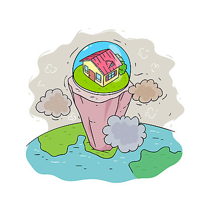 구름 지구 일러스트 주택 사람없음 자연보호 환경오염 오염 구슬 언덕 환경보전 국내일러스트 AI파일 자연요소 컨셉 자연 건물 보호 사회이슈 파일형식 벡터