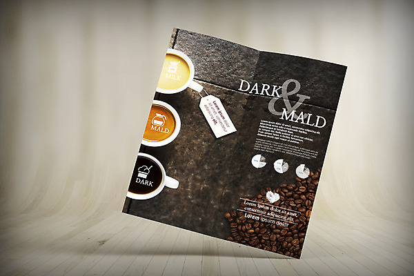 PSD 템플릿 편집 커피 리플렛 팜플렛 사람없음 3D 꼬리표 원두 목업 편집소스 이미지템플릿 음료 라벨 디지털합성 파일형식