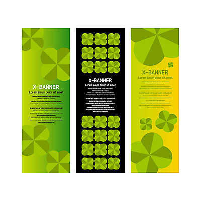 템플릿 배너템플릿 세로배너 사람없음 현수막 네잎클로버 클로버 식물패턴 배너세트 엑스배너 AI파일 식물 배너 패턴 세로 세트 파일형식 벡터