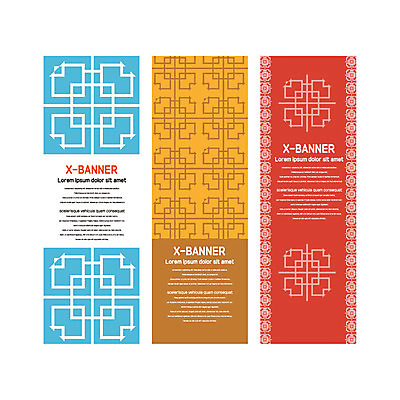 템플릿 배너템플릿 세로배너 패턴 사람없음 전통문양 현수막 겹침 배너세트 엑스배너 AI파일 전통 문양 배너 무늬 세로 세트 파일형식 벡터