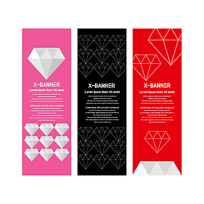 템플릿 배너템플릿 세로배너 선 사람없음 현수막 연결 보석 다이아몬드 배너세트 엑스배너 AI파일 배너 세로 세트 광석 파일형식 벡터