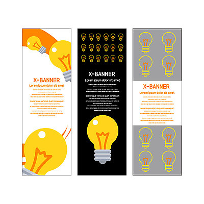템플릿 배너템플릿 세로배너 패턴 전구 아이디어 사람없음 현수막 전구모양 배너세트 엑스배너 AI파일 모양 배너 컨셉 무늬 세로 세트 파일형식 벡터
