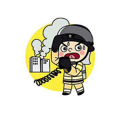 직업 남자 어린이 일러스트 불 직업캐릭터 한명 건물 연기 소방관 직업체험 무전 일러캐릭터 AI파일 자연요소 캐릭터 1 건축물 통신 사람 체험학습 구조원 소방 파일형식 벡터