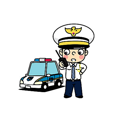 직업 남자 어린이 일러스트 직업캐릭터 한명 경찰 경찰복 직업체험 경찰차 무전 일러캐릭터 AI파일 캐릭터 1 유니폼 통신 자동차 사람 체험학습 파일형식 벡터