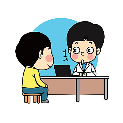 직업 남자 어린이 일러스트 직업캐릭터 두명 컴퓨터 환자 의사 책상 상담 직업체험 일러캐릭터 AI파일 캐릭터 가구 의학 사람 전자제품 의료진 체험학습 파일형식 벡터