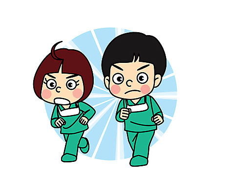 직업 여자 남자 어린이 일러스트 직업캐릭터 두명 달리기 의사 수술복 직업체험 일러캐릭터 AI파일 캐릭터 모션 사람 의료진 가운 체험학습 파일형식 벡터