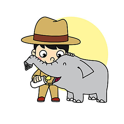 직업 남자 어린이 일러스트 코끼리 직업캐릭터 한명 우유 직업체험 조련사 일러캐릭터 AI파일 캐릭터 1 포유류 유제품 사람 체험학습 파일형식 벡터