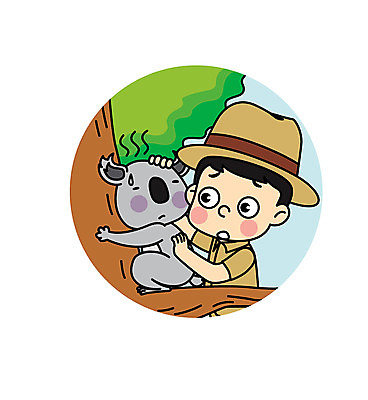 나무 직업 남자 어린이 일러스트 직업캐릭터 한명 코알라 직업체험 돌봄 조련사 일러캐릭터 AI파일 식물 캐릭터 1 포유류 모션 사람 체험학습 파일형식 벡터