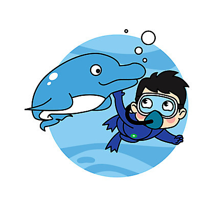 직업 남자 어린이 일러스트 직업캐릭터 한명 수영 돌고래 잠수복 직업체험 조련사 일러캐릭터 AI파일 캐릭터 1 옷 포유류 사람 수중동물 수상스포츠 체험학습 파일형식 벡터