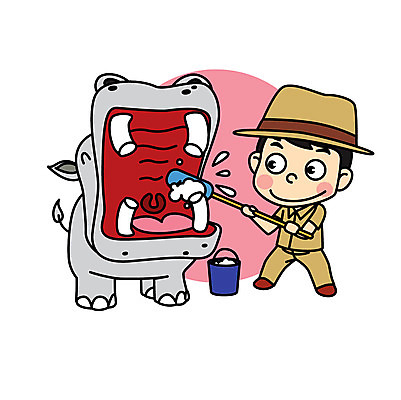 직업 남자 어린이 일러스트 직업캐릭터 한명 양치 청소 하마 직업체험 조련사 일러캐릭터 AI파일 캐릭터 1 포유류 사람 청결 체험학습 파일형식 벡터