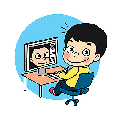 직업 남자 어린이 일러스트 직업캐릭터 한명 컴퓨터 그리기 그림 포토샵 직업체험 그래픽디자이너 일러캐릭터 AI파일 캐릭터 1 모션 사람 전자제품 체험학습 디자이너 파일형식 벡터