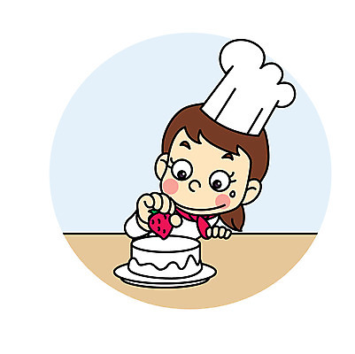 직업 여자 어린이 일러스트 딸기 직업캐릭터 요리 한명 케이크 요리사 조리복 직업체험 일러캐릭터 AI파일 캐릭터 1 유니폼 과일 디저트 사람 체험학습 파일형식 벡터