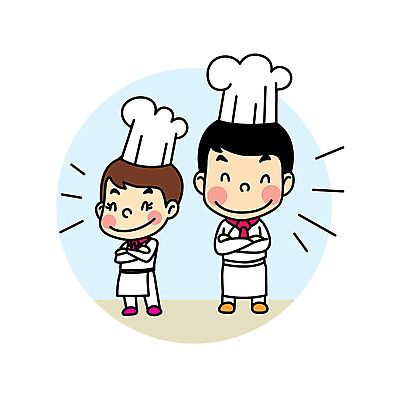 직업 여자 남자 어린이 일러스트 직업캐릭터 웃음 두명 팔짱 요리사 조리복 직업체험 일러캐릭터 AI파일 캐릭터 유니폼 모션 표정 사람 체험학습 파일형식 벡터