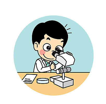 직업 응시 남자 어린이 과학 일러스트 직업캐릭터 현미경 실험 한명 가운 과학자 직업체험 일러캐릭터 AI파일 캐릭터 1 시선 옷 실험기구 사람 체험학습 학자 파일형식 벡터