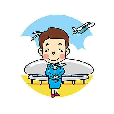 직업 여자 어린이 일러스트 비행기 직업캐릭터 한명 웃음 공항 승무원 직업체험 일러캐릭터 AI파일 캐릭터 1 항공교통 교통시설 대중교통 표정 사람 체험학습 파일형식 벡터