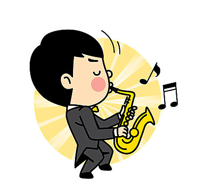 캐릭터 남자 어린이 연주 일러스트 직업캐릭터 한명 연주자 색소폰 직업체험 일러캐릭터 AI파일 직업 1 음악 사람 음악가 체험학습 목관악기 파일형식 벡터