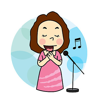 캐릭터 여자 어린이 일러스트 노래 직업캐릭터 한명 마이크 성악가 성악 직업체험 일러캐릭터 AI파일 직업 1 음악 음향기기 사람 가수 체험학습 파일형식 벡터
