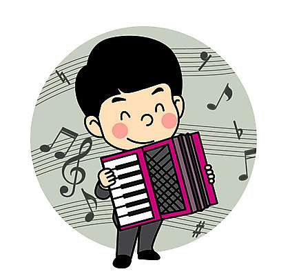 캐릭터 남자 어린이 연주 음표 일러스트 직업캐릭터 한명 연주자 아코디언 직업체험 일러캐릭터 AI파일 직업 1 기호 음악 사람 음악가 체험학습 건반악기 파일형식 벡터