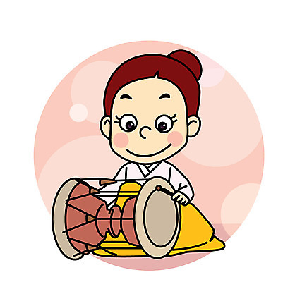 캐릭터 여자 어린이 연주 일러스트 직업캐릭터 한명 연주자 한복 장구 직업체험 일러캐릭터 AI파일 직업 1 한국전통 음악 타악기 국악기 사람 음악가 체험학습 전통의상 파일형식 벡터