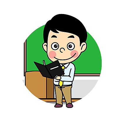 캐릭터 남자 어린이 일러스트 직업캐릭터 한명 들기 교사 칠판 직업체험 출석부 일러캐릭터 AI파일 직업 1 모션 사람 체험학습 파일형식 벡터 출석