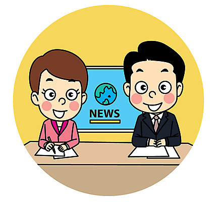 캐릭터 여자 남자 어린이 일러스트 직업캐릭터 상반신 두명 모니터 뉴스 아나운서 직업체험 일러캐릭터 AI파일 직업 사람 컴퓨터 체험학습 파일형식 벡터