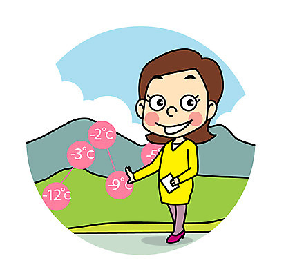 직업 캐릭터 여자 어린이 일러스트 날씨 산 직업캐릭터 한명 직업체험 기상캐스터 기온 일러캐릭터 AI파일 1 사람 체험학습 파일형식 벡터