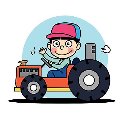 캐릭터 남자 어린이 일러스트 직업캐릭터 한명 농부 트랙터 직업체험 농부캐릭터 일러캐릭터 AI파일 직업 1 사람 체험학습 농기계 특수차량 파일형식 벡터